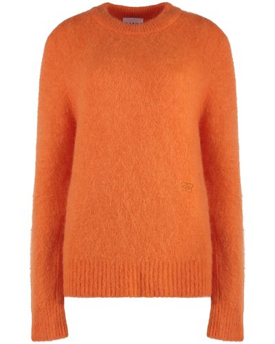 Ganni Maglione girocollo in misto lana - Arancione