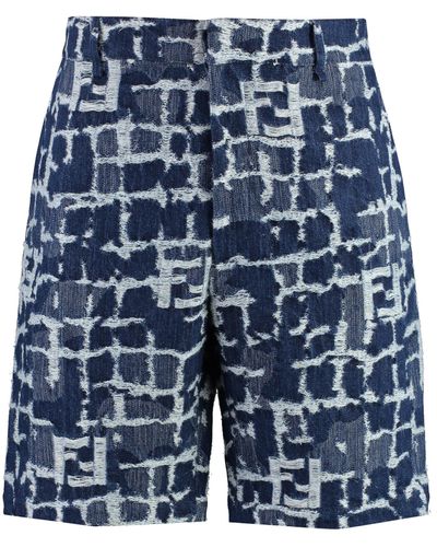 Fendi Denim Bermuda Shorts - Blue