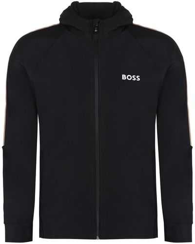 BOSS X Matteo Berrettini - Felpa full-zip con cappuccio - Nero