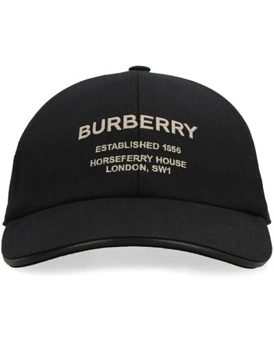 Burberry Cappello da baseball con logo ricamato - Nero