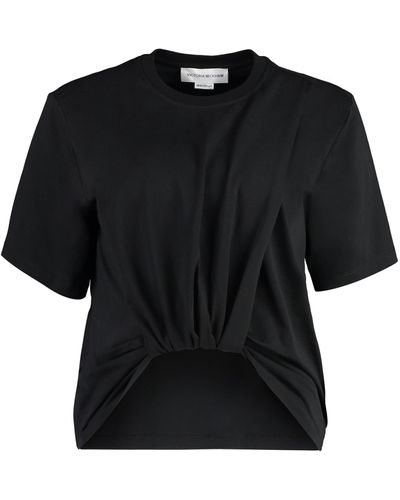 Victoria Beckham T-shirt girocollo in cotone - Nero