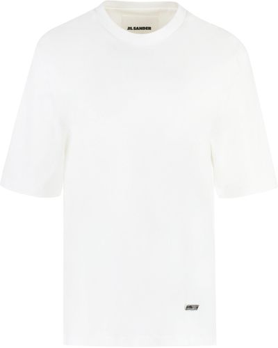 Jil Sander T-shirt girocollo in cotone - Bianco