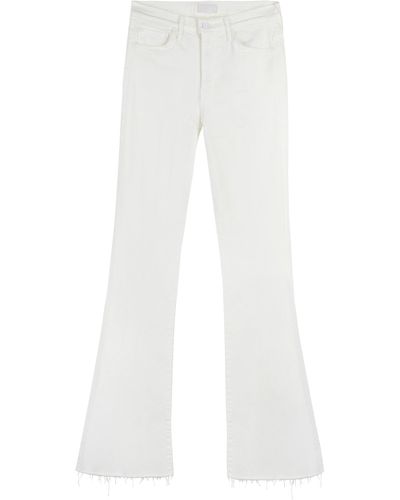 Mother The Weekender Fray Stretch Cotton Jeans - White