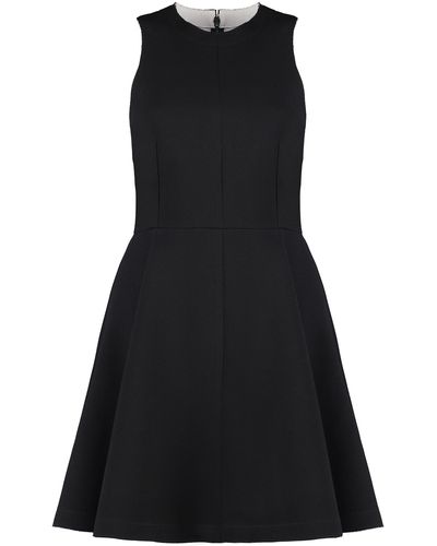Ami Paris Flared Crèpe Dress - Black