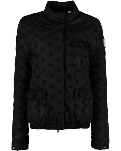 4 MONCLER SIMONE ROCHA Hillary Floral Embroidered Down Jacket - Black