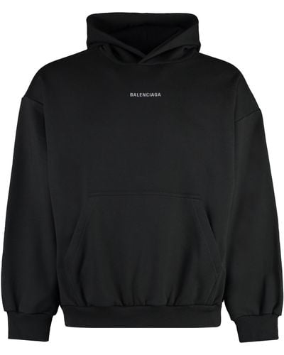 Balenciaga Medium Fit Logo Hoodie - Black