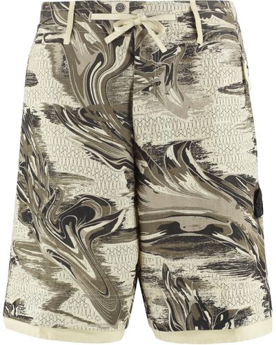 Stone Island Shadow Project Linen Bermuda-shorts - Multicolor