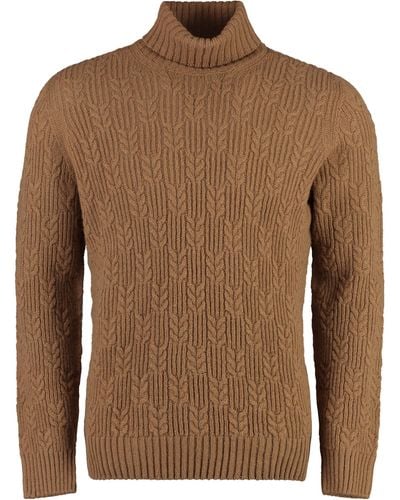 Drumohr Wool Turtleneck Sweater - Brown