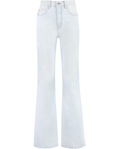 Ami Paris High-Rise Flared Jeans - White