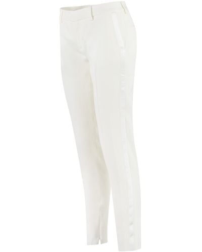 Saint Laurent Pantaloni in lana stretch - Bianco