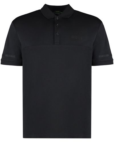 BOSS Polo a maniche corte in cotone - Nero