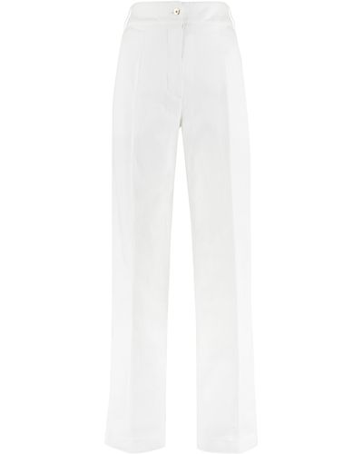 Patou High-rise Cotton Trousers - White