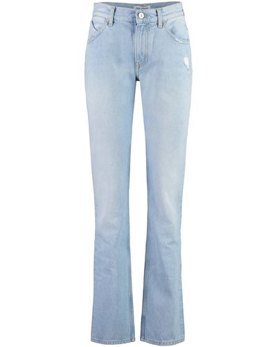 The Attico Girlfriend 5-pocket Straight-leg Jeans - Blue