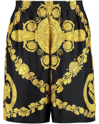 Versace Shorts in seta stampata - Giallo