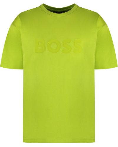 BOSS Cotton Crew-neck T-shirt - Yellow