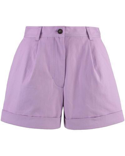 Maison Kitsuné Cotton Shorts - Purple