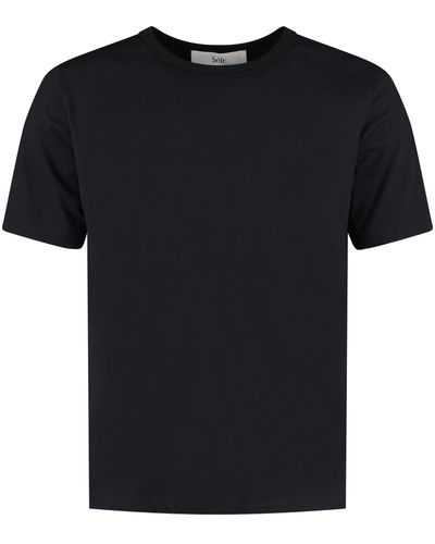 Séfr Luca Cotton Crew-neck T-shirt - Black