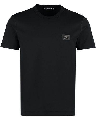 Dolce & Gabbana T-shirt in cotone con logo - Nero