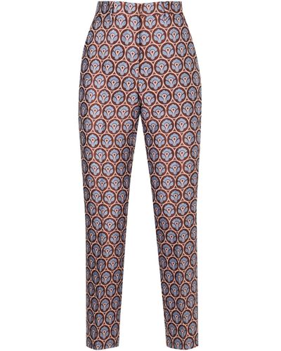 Etro Cropped Cigarette Pants - Red
