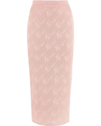 Fendi Knit Pencil Skirt - Pink