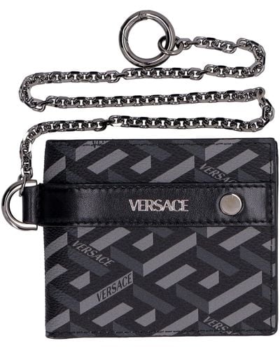 Versace Coated Canvas Wallet - Grey