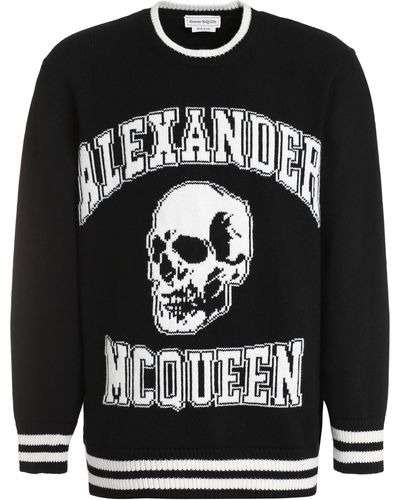 Alexander McQueen Maglione in lana e cachemire - Nero
