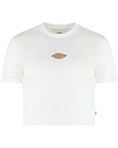 Dickies T-shirt Maple Valley in cotone stretch con stampa - Bianco