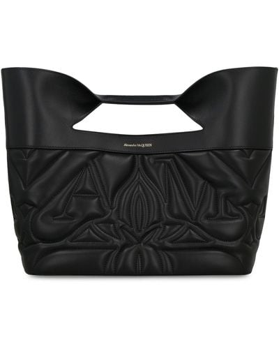 Alexander McQueen The Bow Small Leather Handbag - Black