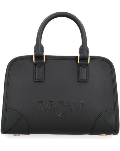 MCM Mini bag Boston in pelle - Nero