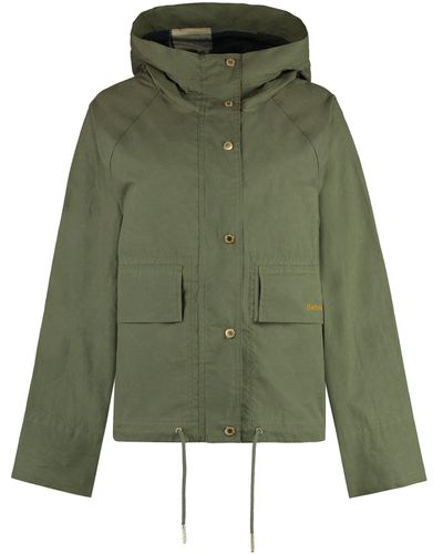 Barbour Nith Hooded Cotton Jacket - Green