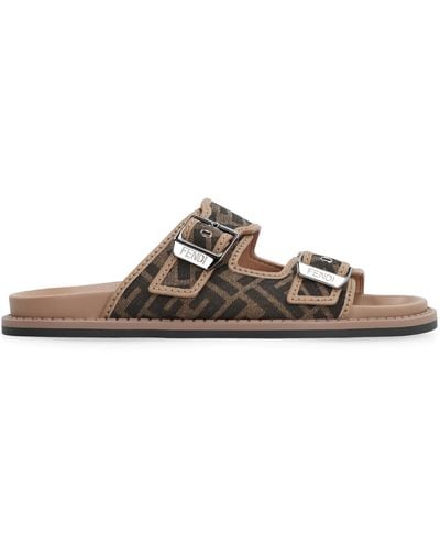 Fendi Flat Sandals - Brown