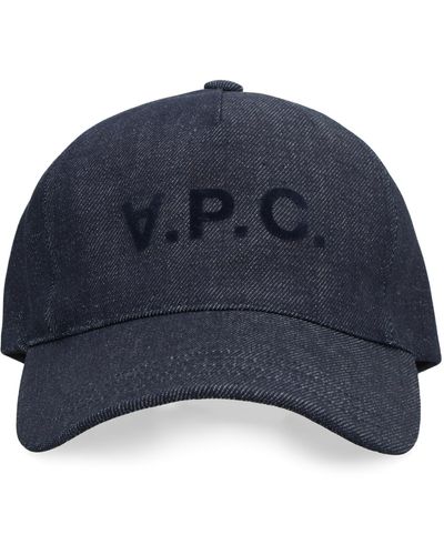 A.P.C. Cappello da baseball con logo - Blu
