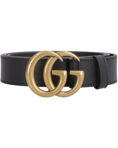 Gucci Double G Buckle Leather Belt - White