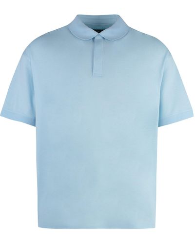 Y-3 Cotton-Piqué Polo Shirt - Blue