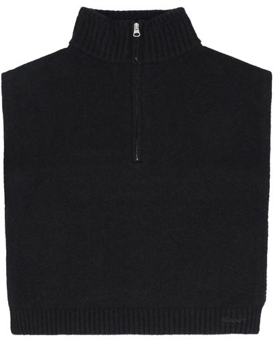 GANT Pettorina con zip in maglia in lana - Nero