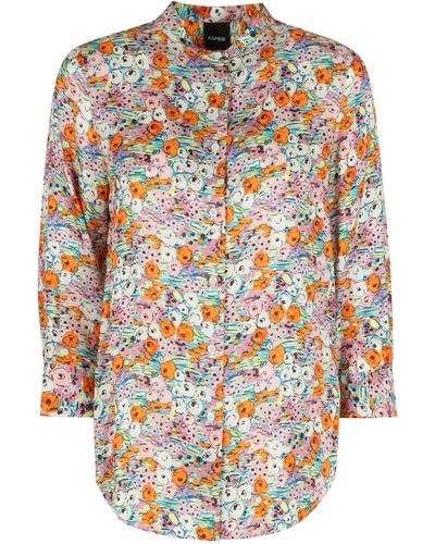 Aspesi Long Sleeve Blend Silk Shirt - Multicolor