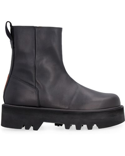 Heron Preston Leather Ankle Boots - Black