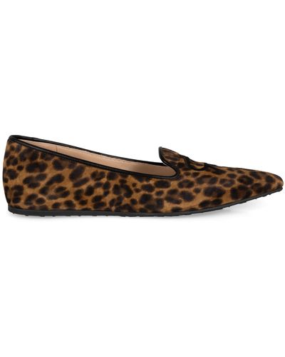 Gianvito Rossi Printed Leather Loafers - Brown