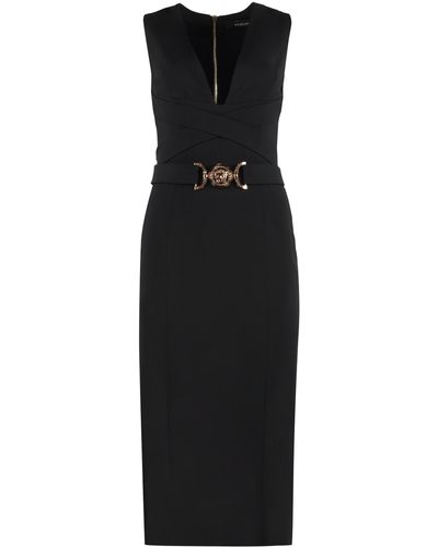 Versace Crepe Midi Dress - Black