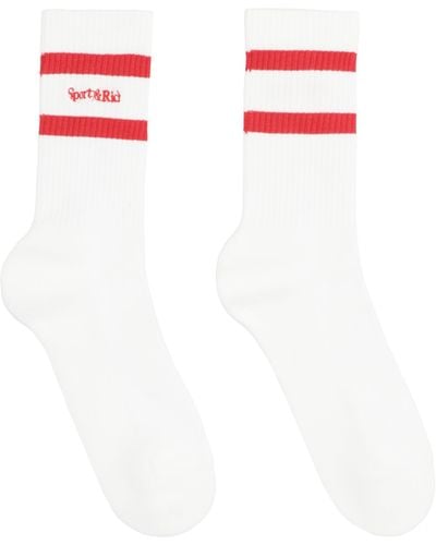 Sporty & Rich Cotton Socks With Logo - Red
