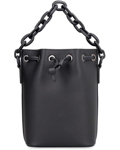 MCM Leather Bucket Bag - Black