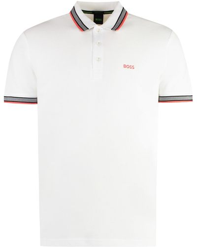 BOSS Cotton-piqué Polo Shirt - White