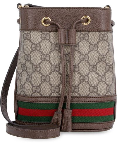 Gucci Ophidia Mini Bucket Bag - Brown