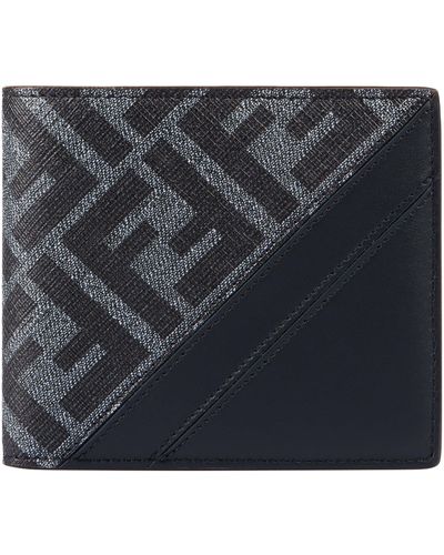 Fendi Diagonal Bi-fold Wallet - Grey
