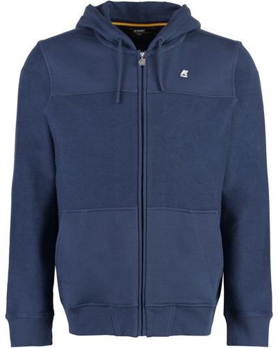 K-Way Felpa Jos con cappuccio e zip - Blu