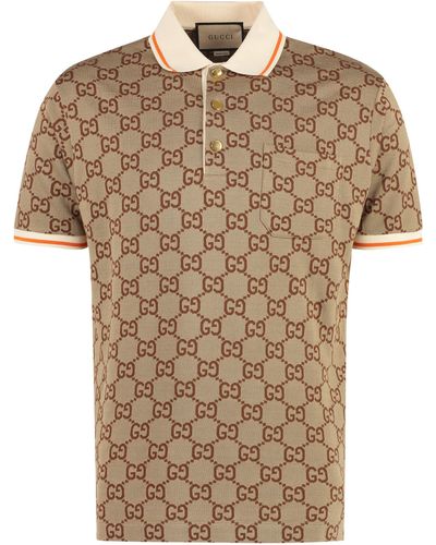 Gucci Logo Jacquard Polo Shirt - Natural
