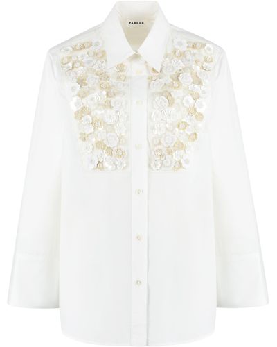 P.A.R.O.S.H. Camicia in cotone ricamata - Bianco