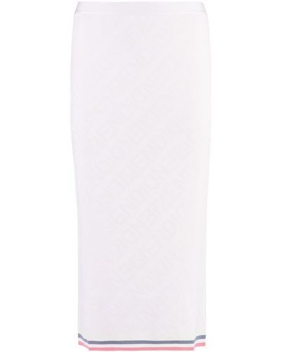 Fendi Jacquard Knit Skirt - White