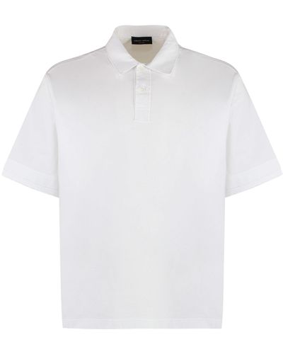 Roberto Collina Short Sleeve Cotton Polo Shirt - White