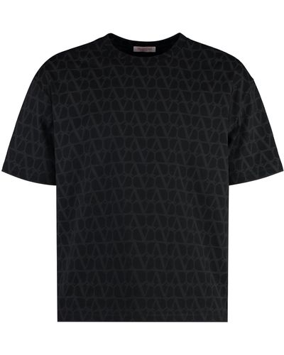 Valentino Cotton Crew-neck T-shirt - Black